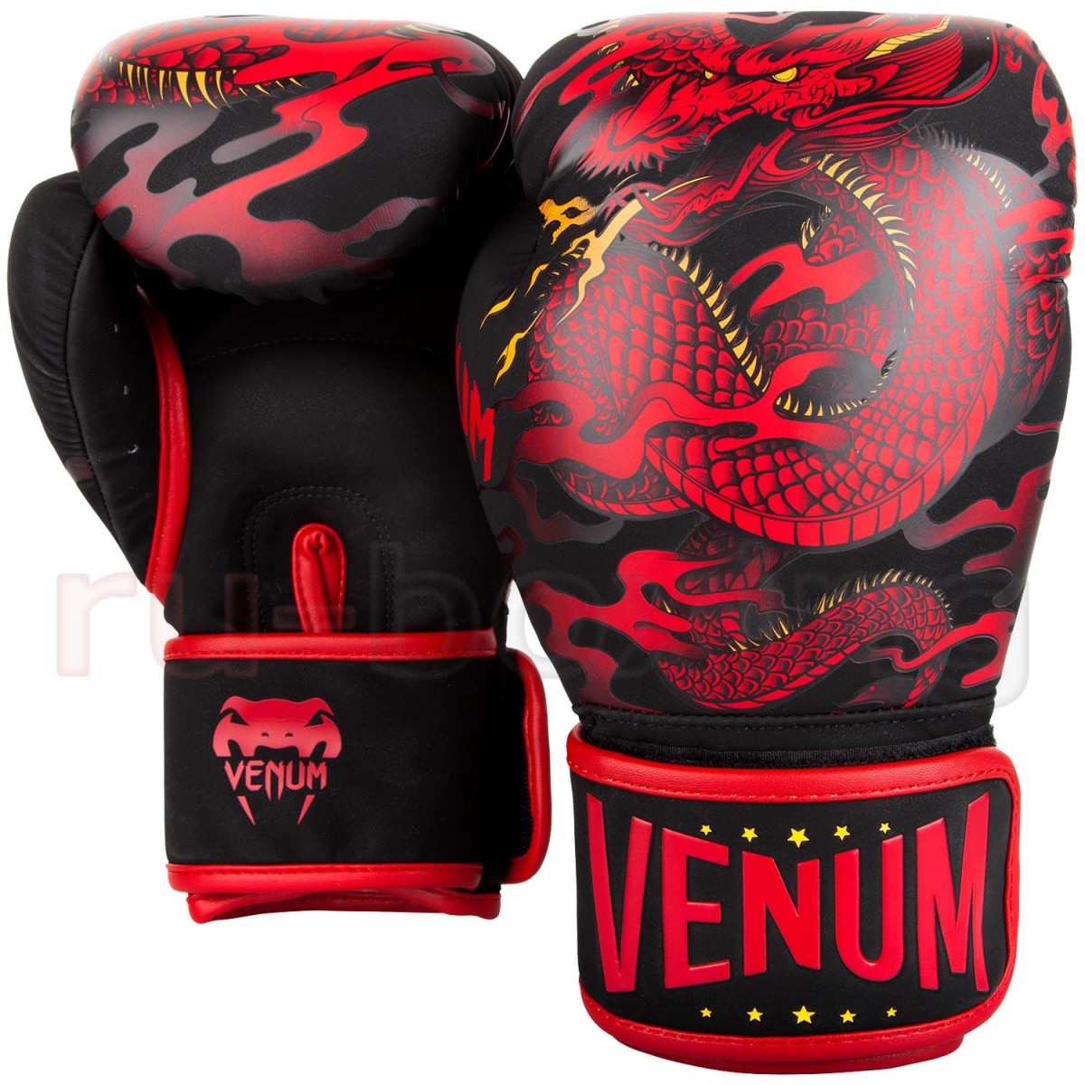 Перчатки боксерские Venum Dragon black white